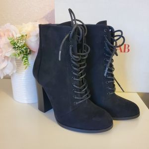 🖤NWOT🖤 JUSTFAB BLACK CAMBRIA LACE-UP BOOTIES